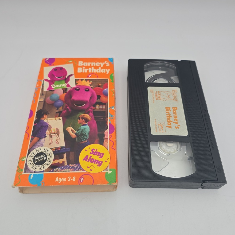 Barney - Barney's Birthday VHS Tape 1992 Lyons Group Purple Dinosaur Kids Show